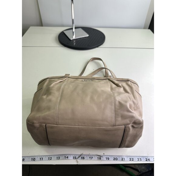 Coach F17721 Gallery Leather Shoulder Handbag Tote Purse Beige - Picture 9 of 16